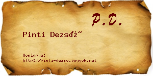 Pinti Dezső névjegykártya